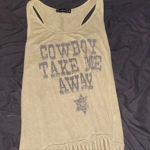 Country Fringed Tank Top